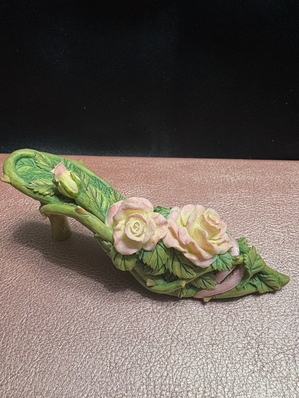 Just The Right Shoe Green and Pink Floral Heels